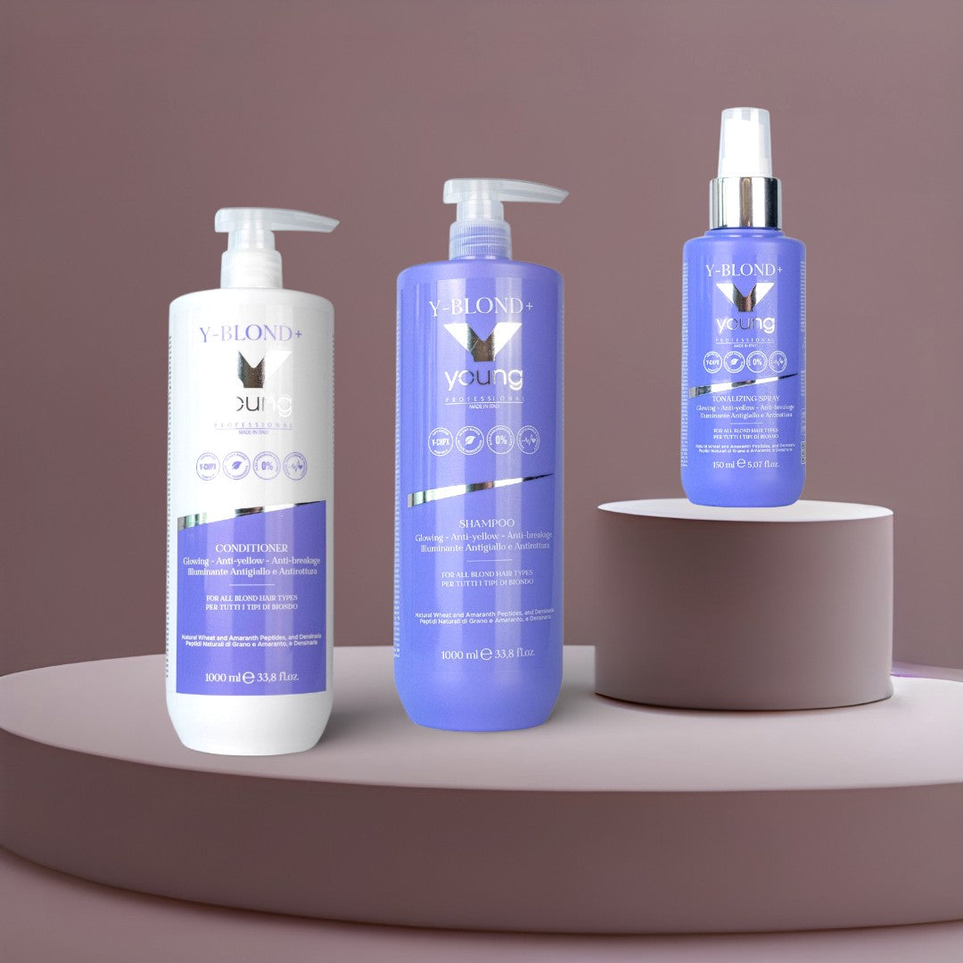 Set max Y-Blond Neutralizare Galben – Șampon + Balsam + Spray | John Hair