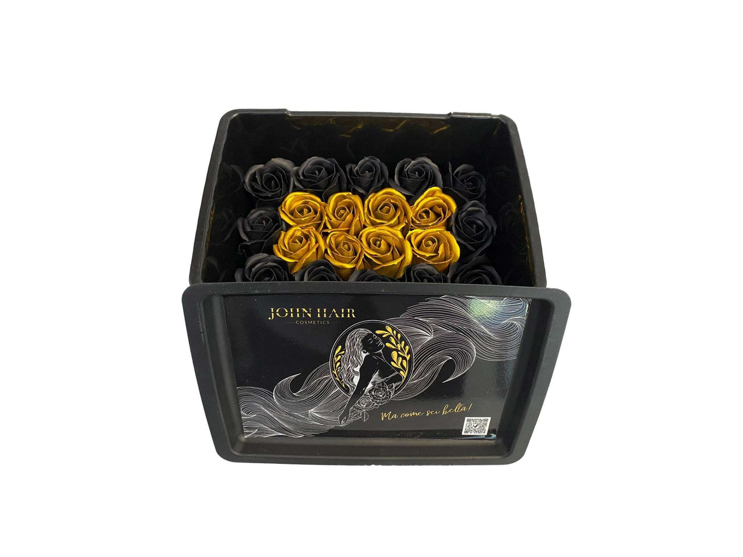 21 Black & Gold Roses JOHN HAIR în ambalaj personalizat - John Hair #