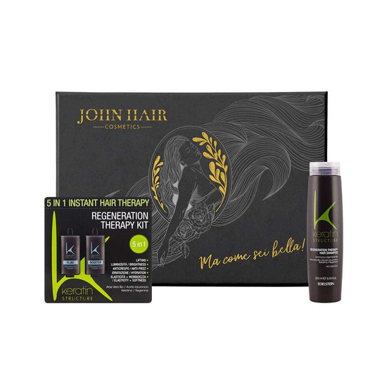 Tratament Keratin Structure Regenerant 5 in 1 în ambalaj special - John Hair #