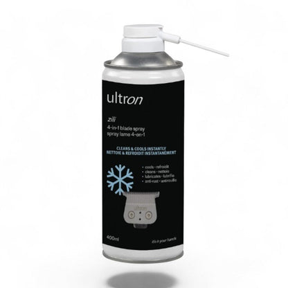 Spray profesional ULTRON pentru curățarea și lubrifierea lamelor mașinilor de tuns